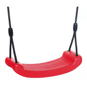 Dice - Kunststof Schommelzitje Rood - Zwart Gevlochten Touw