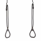 DICE Kunststof Turnringen Antraciet - Zwart Gevlochten Touw