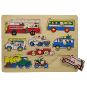 Houten noppen puzzel - Voertuigen