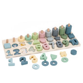 Playwood Leren Tellen en Vormenplank Pastel - 76 delig