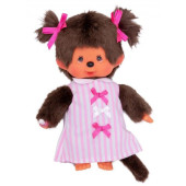 Monchhichi Meisje Pink Ribbon Dress (20cm)