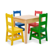 Melissa & Doug - Table & 4 Chairs - Primary Colors
