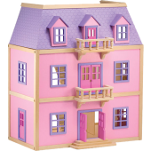 Melissa & Doug - Houten Poppenhuis met 3 Verdiepingen