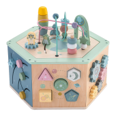 Playwood - Houten Activiteiten Zeshoek met Kralenframe - Pastel