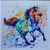 Diamond Painting - (30x30cm) - kleurrijk paard