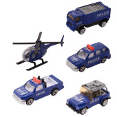 Politie Voertuigen 1:64 In Display - 5 stuks