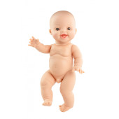 Paola Reina - Babypop Gordi - Blanke jongen zonder kleren met bruine ogen - 34cm