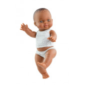 8431031040048 - Gordi babypop donker meisje met ondergoed 34cm