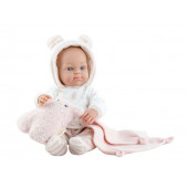 Paola Reina - Babypop Minipikolines Meisje met Dekentje en Knuffeltje (32cm)