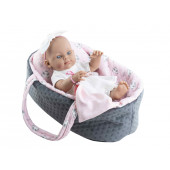 Paola Reina - Babypop Minipikolines - Meisje met Reiswieg (32cm)