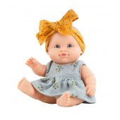 Paola Reina - Puppegie 21 cm - meisje gele strik