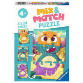 Ravensburger - Mix & Match Schattige dino´s (2x24) - Kinderpuzzel