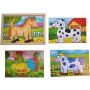 8719348009508 - Houten puzzel in kistje 4x dieren (12 st) - paardje