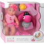 Baby Rose Drink en Plaspop 30cm met Flamingo Zwemband
