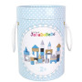 Jabadabado - 50 Houten bouwblokken in ton (blauw)