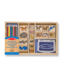 Melissa & Doug - Houten stempelset: Dieren - 16 stempels, 7 kleurpotloden en stempelkussen, 0000772137980