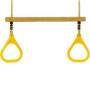KBT - Houten Trapeze met kunststof Turnringen Geel